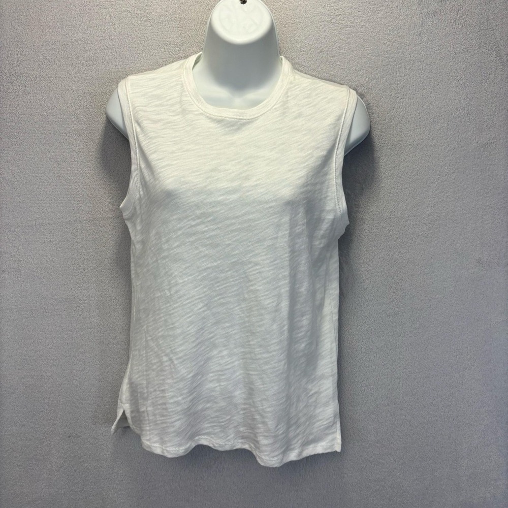ATM Anthony Thomas Melillo Slub Knit Tank Top Womens XS White 100% Cotton Basic